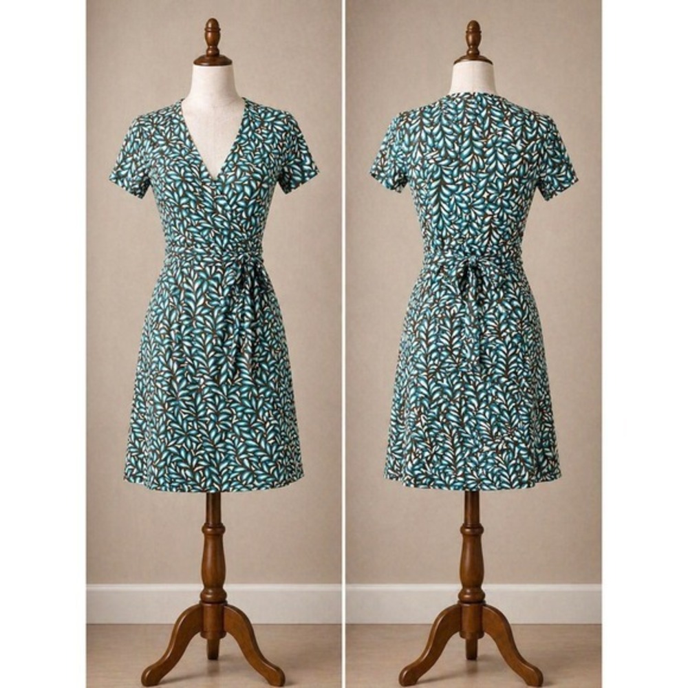 Diane von Furstenberg Silk Wrap Dress 2 DVF Teal‎ Workwear Designer